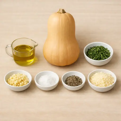 Ingredients for Herbed Smashed Butternut Squash