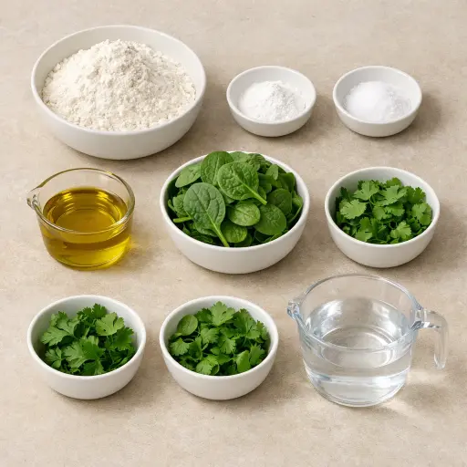 Ingredients for Herbed Spinach Flour Tortillas