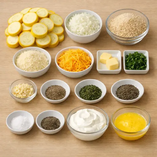 Ingredients for Herbed Squash Casserole