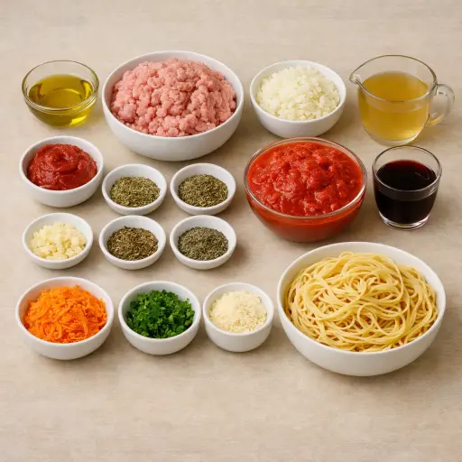 Ingredients for Herbed Turkey Bolognese