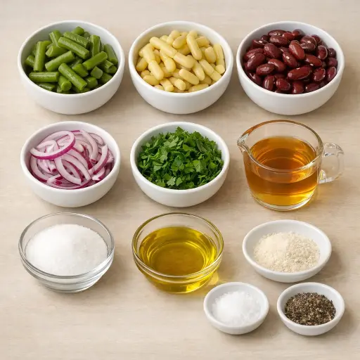 Ingredients for Heritage Bean Trio Salad