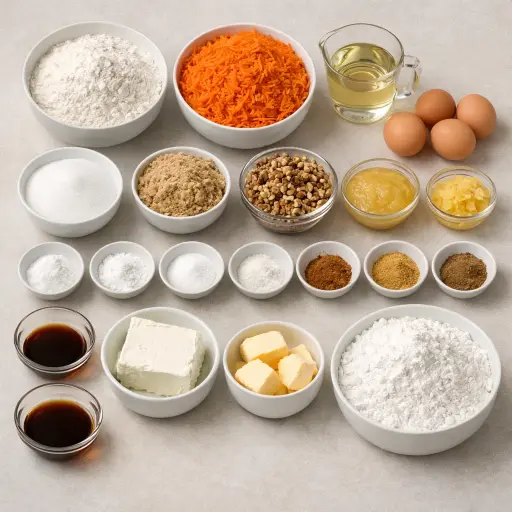 Ingredients for Heritage Carrot Cake
