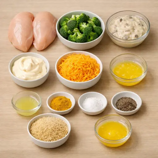 Ingredients for Heritage Chicken and Broccoli Bake