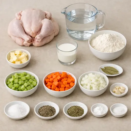 Ingredients for Heritage Chicken and Dumplings