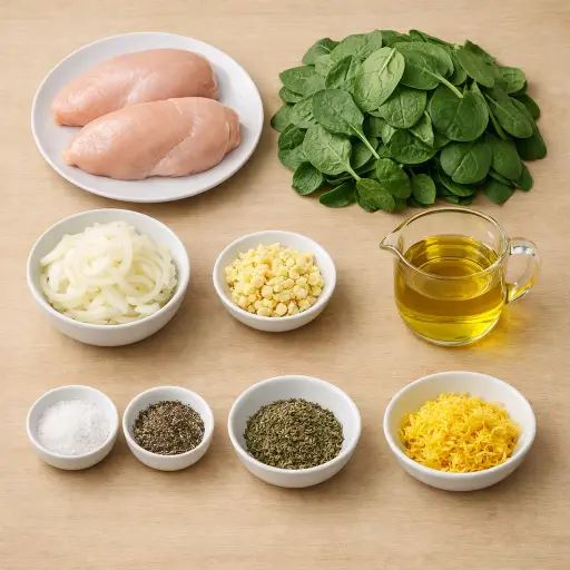 Ingredients for Heritage Chicken and Spinach Delight