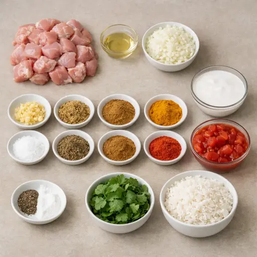 Ingredients for Heritage Chicken Curry