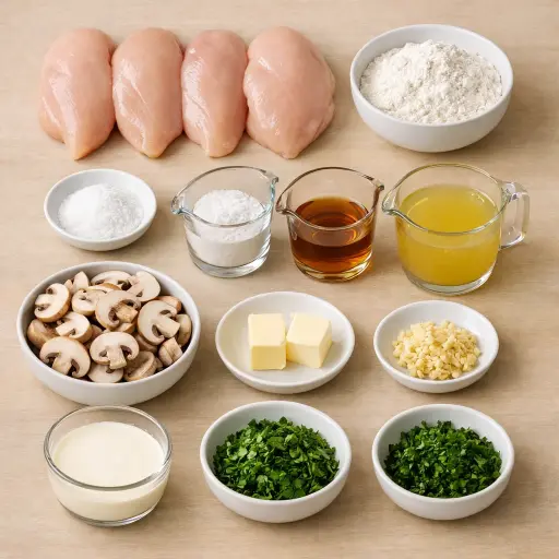 Ingredients for Heritage Chicken Marsala