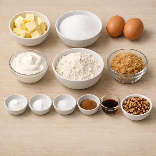 Ingredients for Heritage Cinnamon Crumb Cake