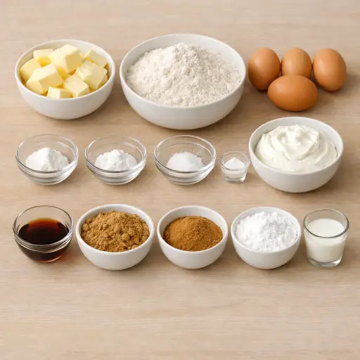 Ingredients for Heritage Cinnamon Swirl Cake