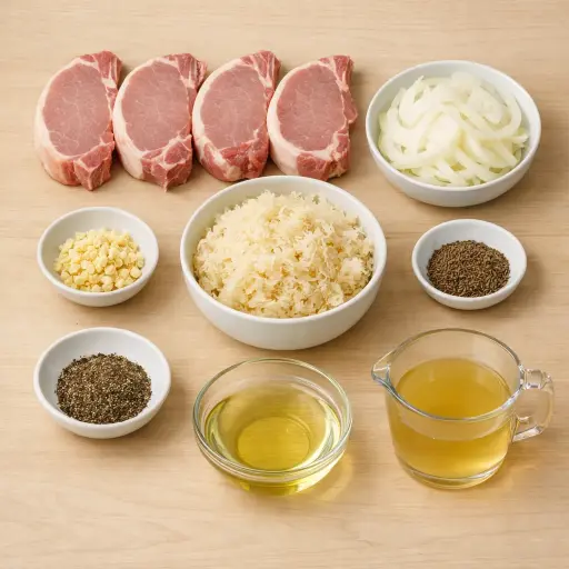 Ingredients for Heritage Pork Chops with Sauerkraut