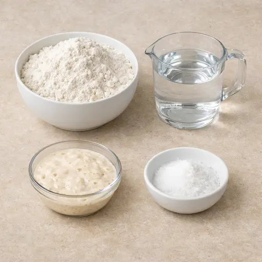 Ingredients for Heritage Sourdough Loaf