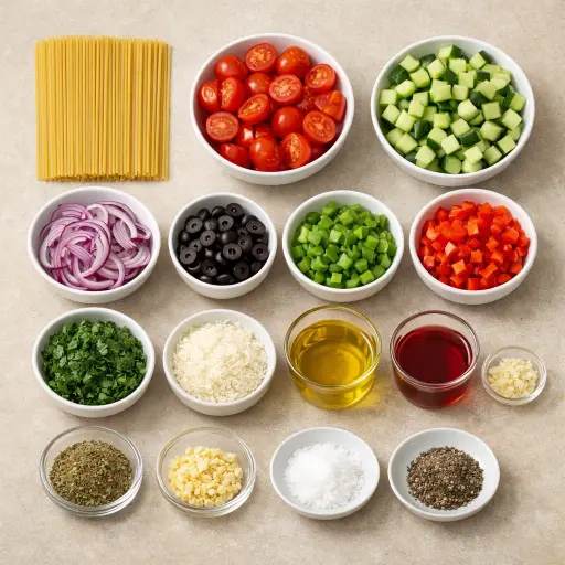 Ingredients for Heritage Spaghetti Salad