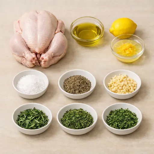 Ingredients for Heritage Spatchcock Chicken