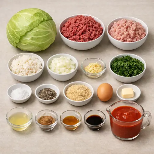 Ingredients for Heritage Stuffed Cabbage Rolls