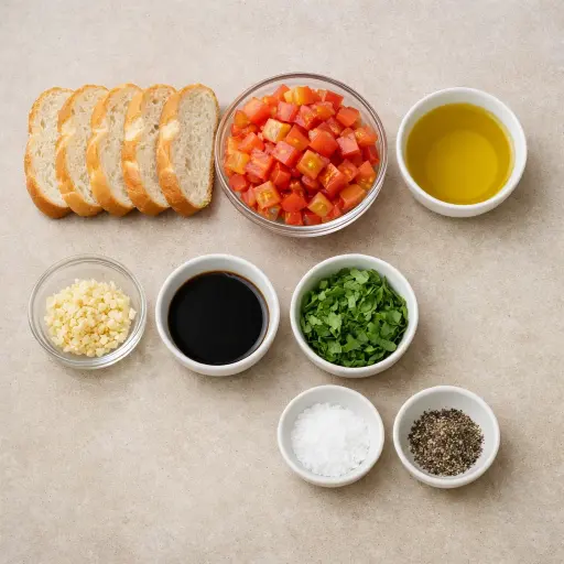 Ingredients for Heritage Tomato Bruschetta