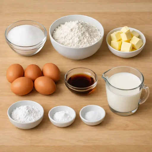 Ingredients for Heritage Vanilla Cake