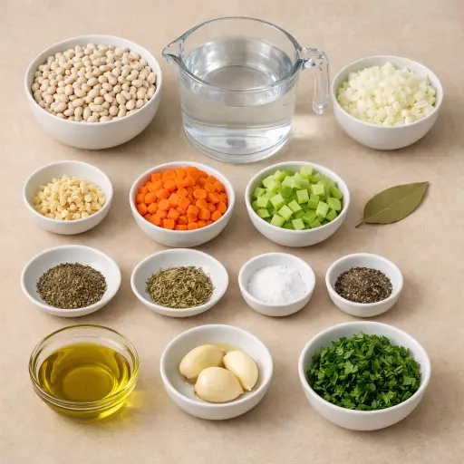 Ingredients for Heritage White Bean Soup