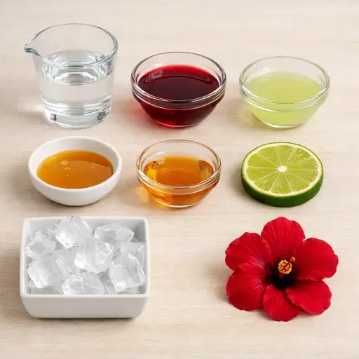 Ingredients for Hibiscus Honey Margarita