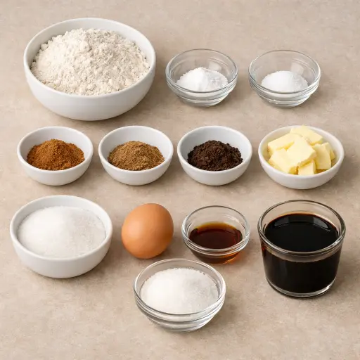 Ingredients for Holiday Spice Cookies