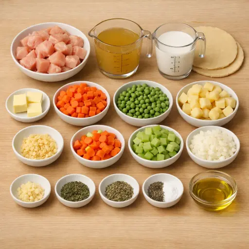 Ingredients for Homemade Herb-Infused Chicken Pot Pie