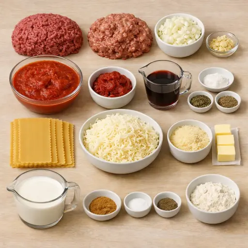 Ingredients for Homemade Lasagna