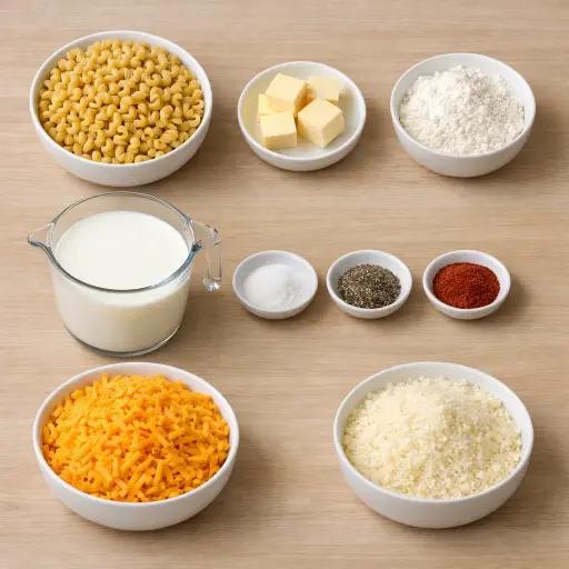 Ingredients for Homemade Macaroni and Cheese