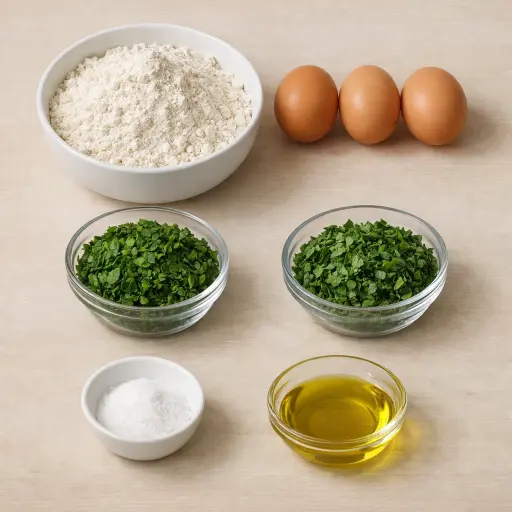 Ingredients for Homemade Spinach Basil Pasta