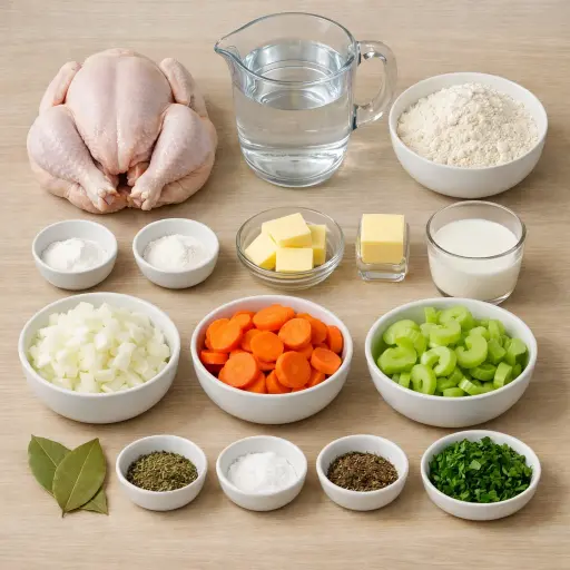 Ingredients for Homestead Chicken and Dumplings