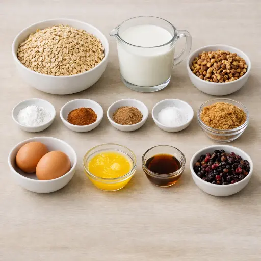 Ingredients for Homestyle Baked Oat Delight