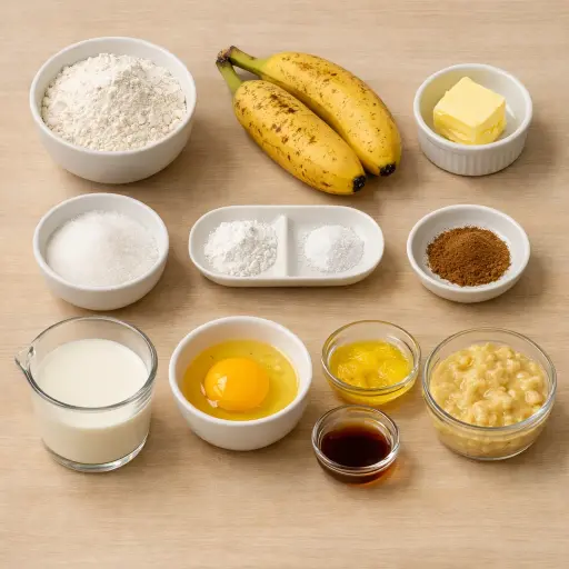 Ingredients for Homestyle Banana Pancakes