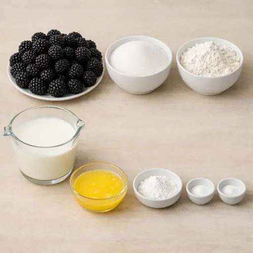 Ingredients for Homestyle Blackberry Cobbler