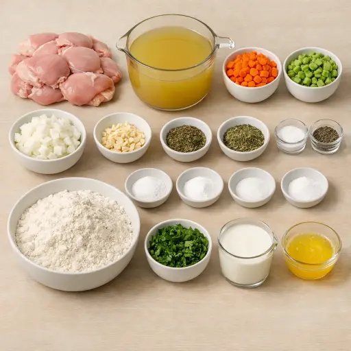 Ingredients for Homestyle Chicken and Herb Dumplings