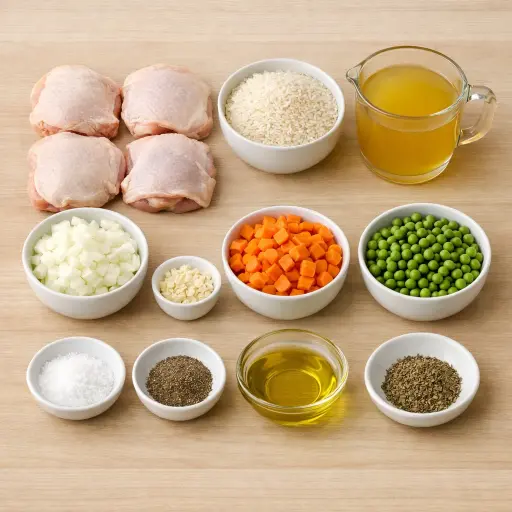Ingredients for Homestyle Chicken and Rice