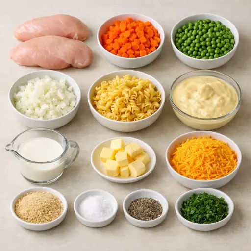 Ingredients for Homestyle Creamy Chicken Casserole
