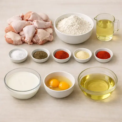 Ingredients for Homestyle Fried Chicken