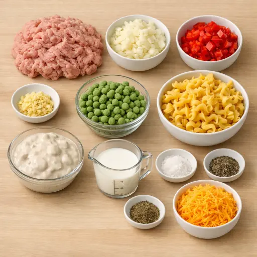 Ingredients for Homestyle Ground Turkey Bake