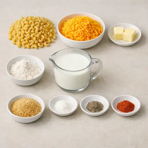 Ingredients for Homestyle Macaroni and Cheese