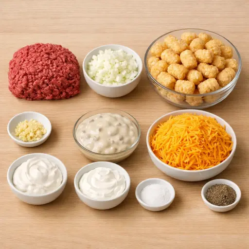 Ingredients for Homestyle Tater Tot Bake