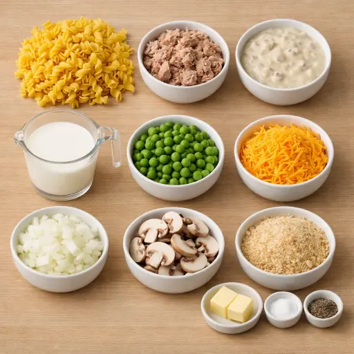 Ingredients for Homestyle Tuna Noodle Bake