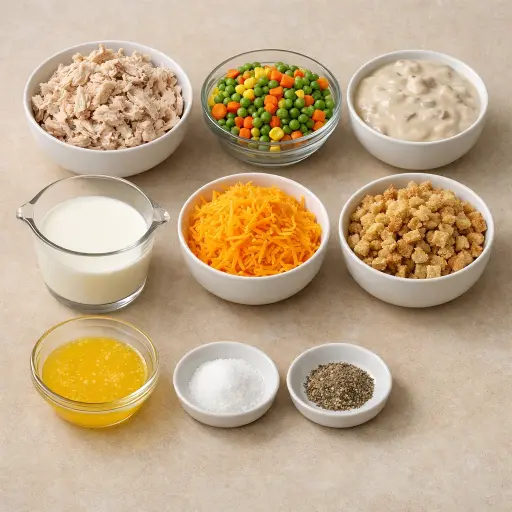 Ingredients for Homestyle Turkey and Vegetable Bake