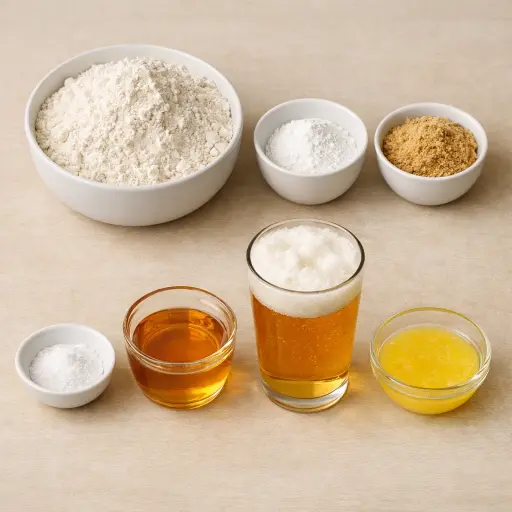 Ingredients for Honey Ale Beer Bread
