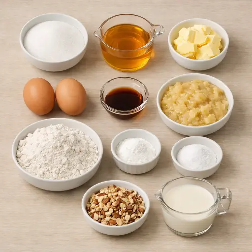 Ingredients for Honey Almond Banana Bread