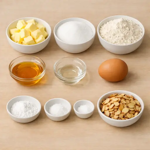 Ingredients for Honey Almond Butter Cookies