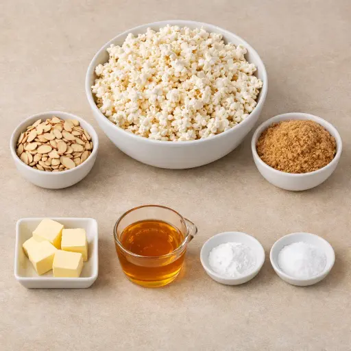 Ingredients for Honey Almond Caramel Corn
