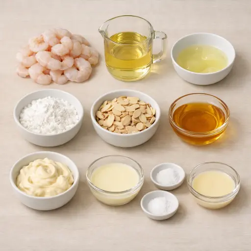Ingredients for Honey Almond Shrimp Delight