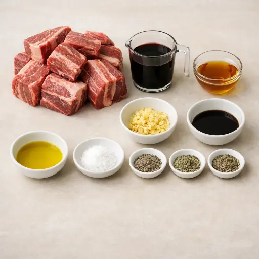 Ingredients for Honey-Balsamic Glazed Beef Short Ribs