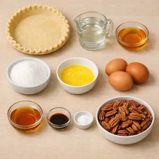 Ingredients for Honey Bourbon Pecan Pie