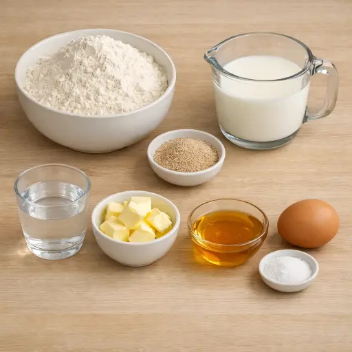 Ingredients for Honey Butter Dinner Rolls