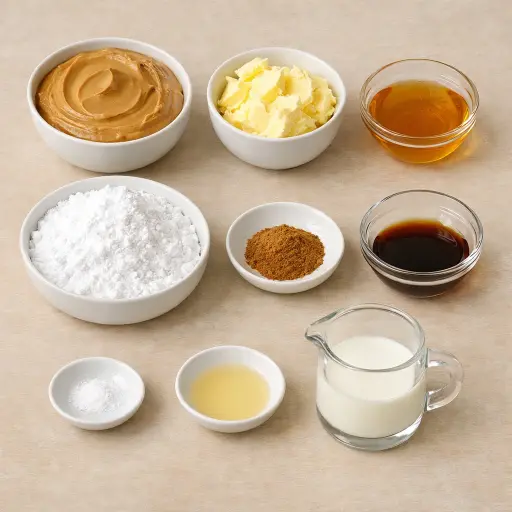 Ingredients for Honey Cinnamon Peanut Butter Frosting