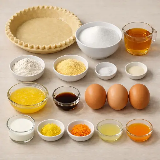 Ingredients for Honey Citrus Chess Pie